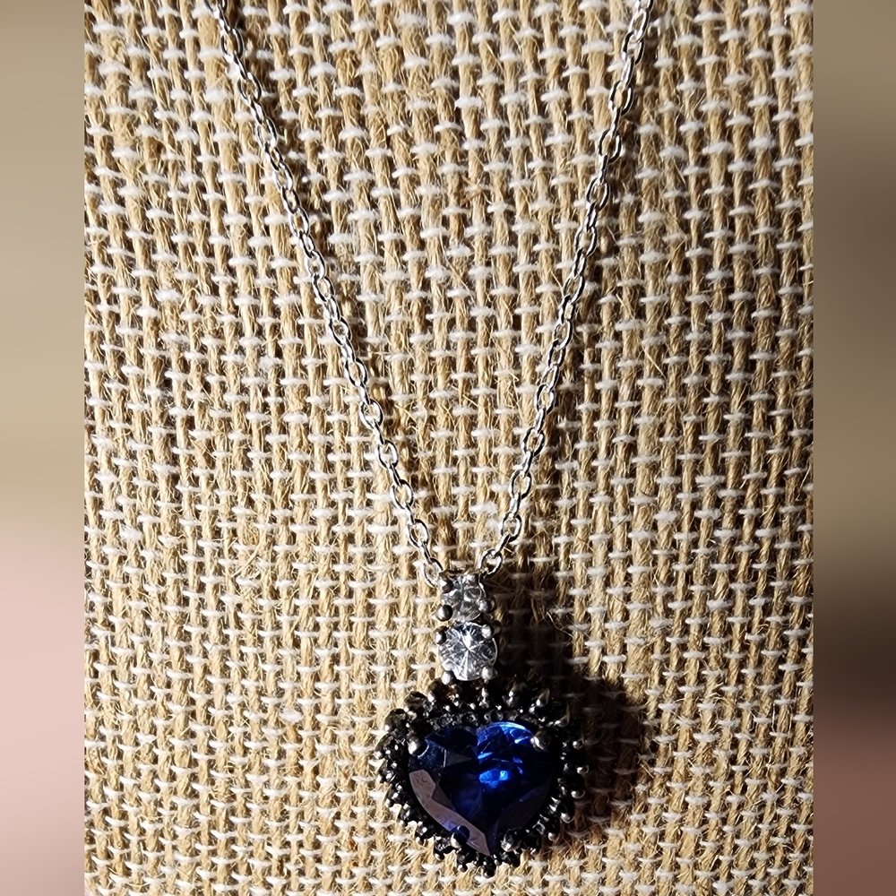 Heart Shaped Real Sapphire Necklace